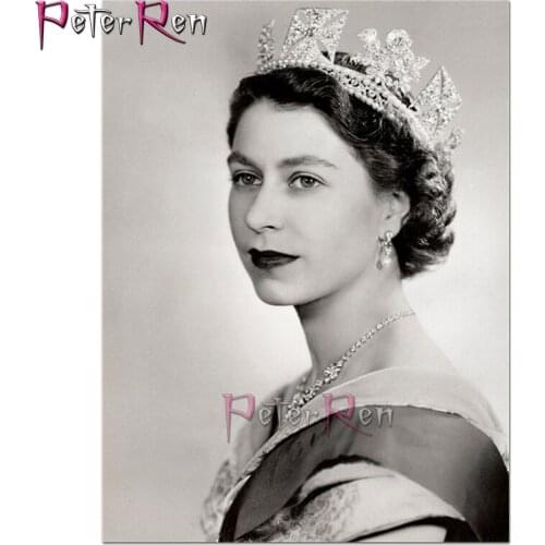 Elizabeth II Queen diamond Painting portrait 5d Mosaic full Canvas Rhinestone Diamonds embroidery For Living Room Wall Decor Art