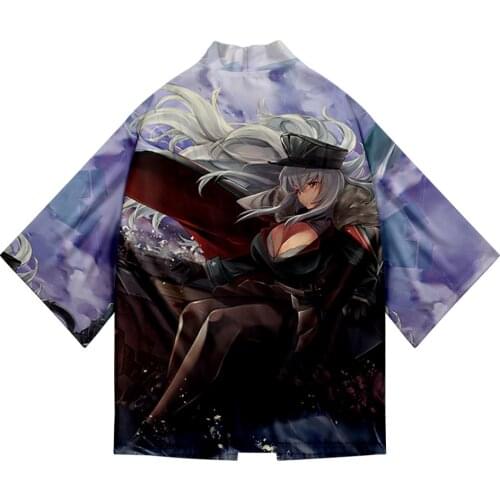 Kawaii Japan Harajuku Style Azur Lane 3D Printed Kimono Summer Women/Men Summer Casual Short Sleeve Streetwear Kimono Anime Tops