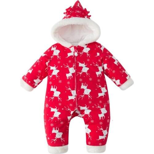 Baby Boy Jumpsuit Waterproof Winter Baby Girl Clothes Thick Warm Hooded Romper Outwear Toddler full printed animal clothing