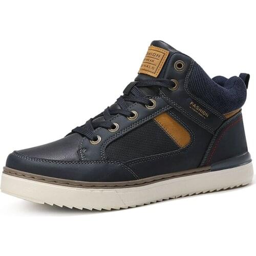 Leather Winter Men Boots Waterproof Warm Fur Snow Boots Men Outdoor Winter Work Casual Shoes Military Combat Ankle Boots