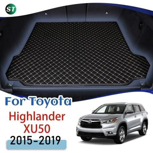 For Toyota Highlander XU50 2015-2019 Leather Car Trunk Mat Trunk Boot Mat Liner Pad Cargo pad Carpet Tail Cargo Liner Sline 2016