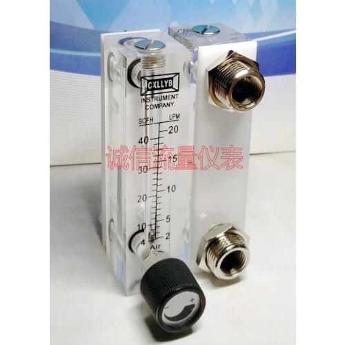 LZM-6T Panel Type Adjustable Flowmeter Gas 2-20LPM 4-40SCFH 2 Points Internal Thread