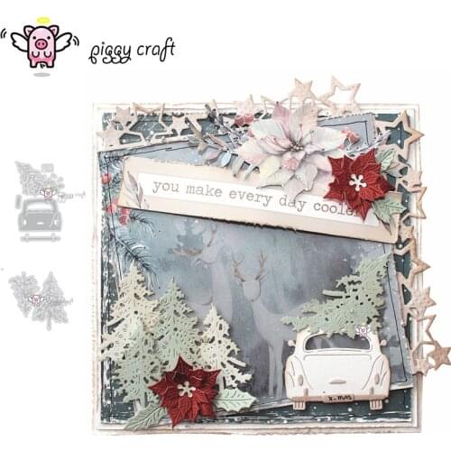 Piggy Craft metal cutting dies cut die mold Christmas tree car Scrapbook paper craft knife mould blade punch stencils dies