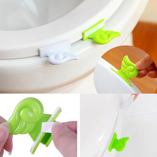 Cute Cartoon Toilet Cover Lifting Device Bathroom Toilet Lid Handle Sticker Portable Sanitary Handle Bathroom Seat Accessories