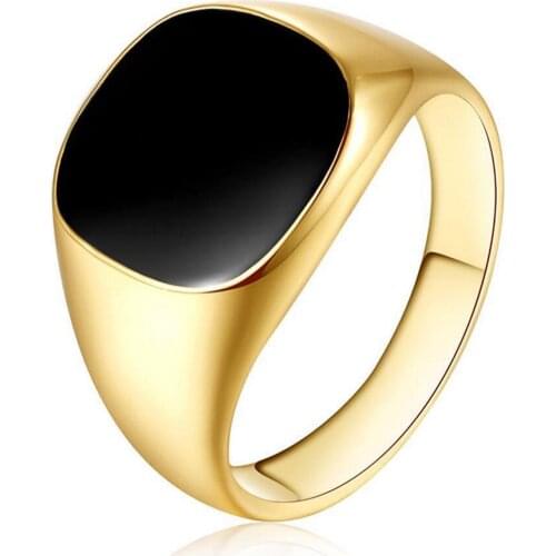 Trend Men Ring Stainless Steel Polished Signet Seal Biker Finger Ring Retro Wedding Band Ring For Women Unisex Jewelry