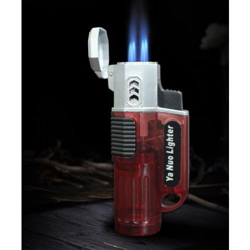 Powerful 4 Nozzles Jet Torch Gas Lighter Windproof Butane Turbo Lighter Inflatable Cigar Pipe 1300 C Spray Gun Free 4 Fire