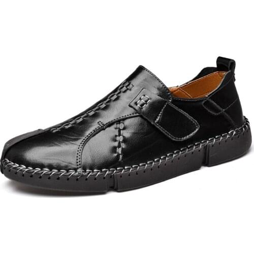 Fashion Men Shoes Split Leather Men Shoes Casual Comfortable Men Loafers Flats Shoes Fashion Sneakers Men Shoes Big Size 48