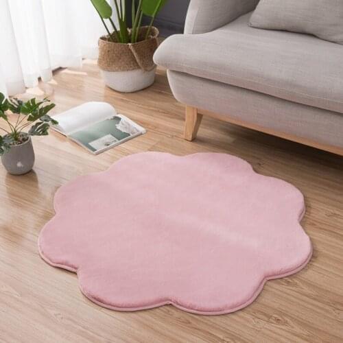 Soft Artificial Rabbit Fur Living Room Sofa Rug Plush Rug Bedroom Rug Christmas Mattress Door and Window Round Rug