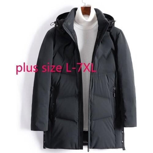 New Arrival Fashion Super Large Winter Thick Men Stand Collar Hooded White Duck Down Casual Down Jacket Plus Size L-5XL 6XL 7XL
