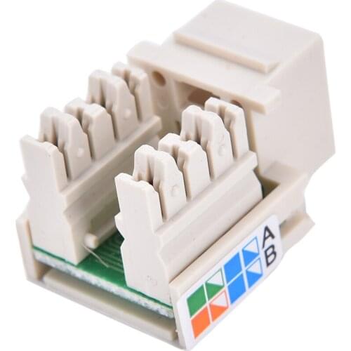 New Cat5 RJ45 Punch Down Keystone Jack CAT5 Network Ethernet RJ45 White Lot 3cm x 2cm x 2cm