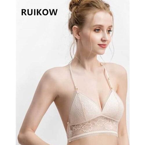 New Style Summer Women Fitness Underwear Wire Free Full Coverage Lace Bra Large Hollow Out Wedding Sexy Young Girl Beauty Tops