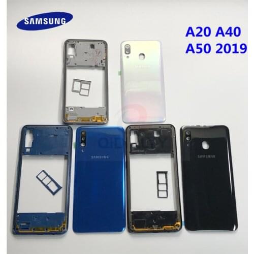 Original Full Housing Case Middle Frame plastic back cover middle frame Samsung Galaxy A20 A40 A50 2019