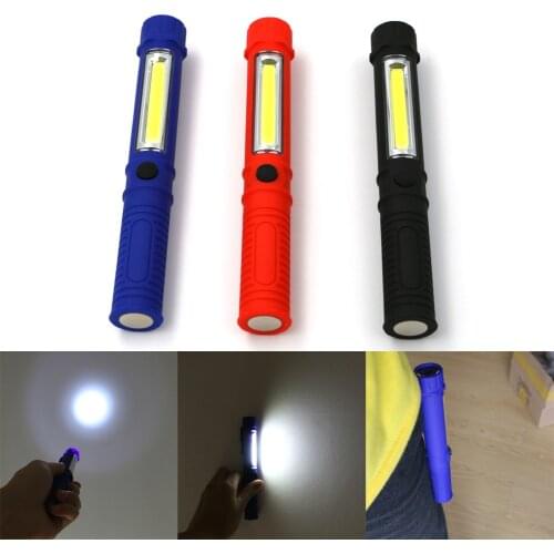 Portable Mini Light Working Inspection light COB LED Multifunction Maintenance flashlight Hand Torch lamp 3 AAA battery lamp