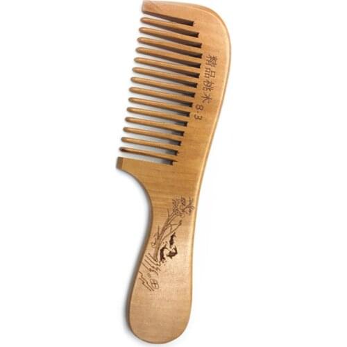 Peach Wood Comb Anti-Static Natural Head Massage Comb Handmade Wooden Hair Comb Hair Styling Tools For Gift