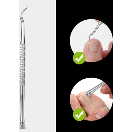 Hot Selling Nail Pusher Double Head Stainless Steel Cuticle Nail Pusher Manicure Tool Dead Skin Push for Women Men Nail Tool
