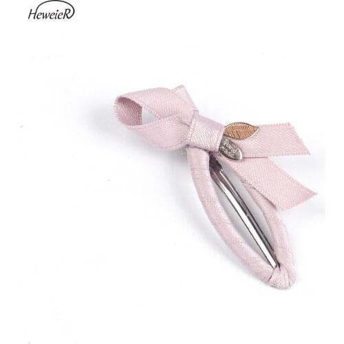 Handmade Women Lady Pink Bow Hair Clip Girls Barrette Hairpin Hairpieces Accessories