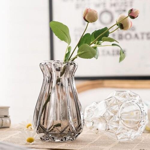 European-style stripes glass vase living room decoration colorful flower vases for homes ornaments glass flower vase decoration