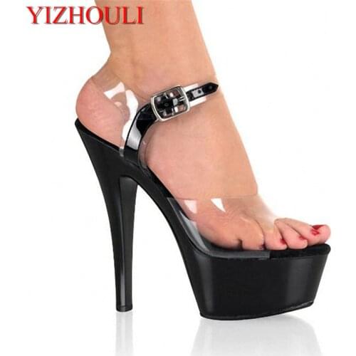 Stylish Red/Black/White 15CM Super High Heel Platforms Pole Dance/Performance/Star/Model Shoes, Wedding Shoes