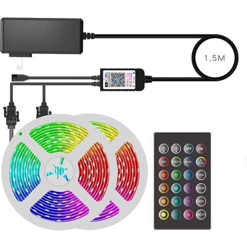 20M 30M Wi-Fi LED Strip Lights Kit Smart RGB 5050 5M 10M 15M Bright Ribbon Stripe With Remote Controller Colorful Home Ambient