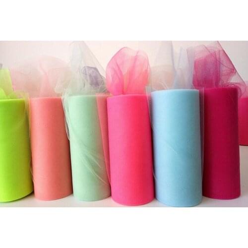 6"x25yd Tulle Roll Spool Fabric Wedding Party Chair Bow Decor DIY Tutu Skirt Sheer Gauze Table Banner Garland Tissue Birthday