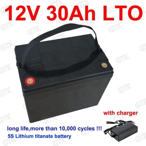 Waterproof Lithium titanate 12v 30ah LTO battery pack BMS 5S for Boat RV inverter House hold electric supplies fan +5A Charger