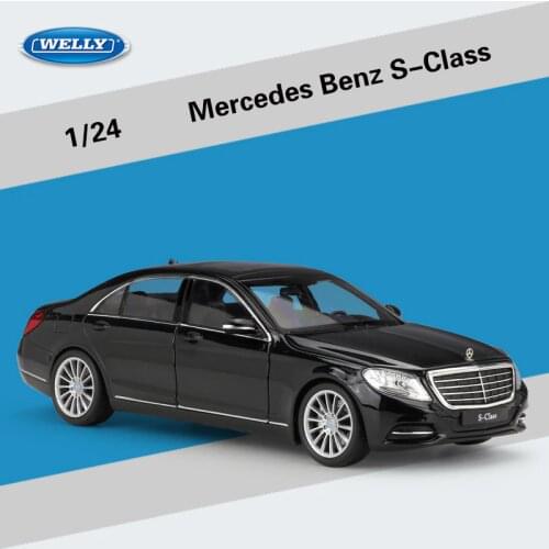 WELLY 1:24 Diecast Mercedes Benz S-Class/220 Sports Car Simulation Alloy Car Model Crafts Decoration Collection Toy Gift