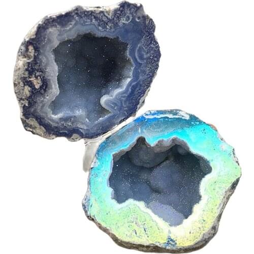 1pcs Natural aura Quartz Geode Cluster Crystal Stones Specimen Home Decor Agate Stones
