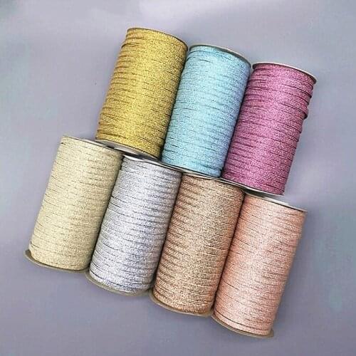 144yards 6mm Colorful Elastic Sewing Ribbon Elastic Band Fiat Rubber Band Waist Band Stretch Rope Elastic Ribbon DIY Sewing Trim