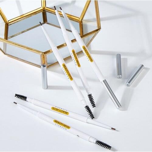 2 In 1 Eyebrow pencil 5 Colors Tips Liquid Eyebrow pen Waterproof Lasting Natural Eye brow Tattoo Makeup Tools