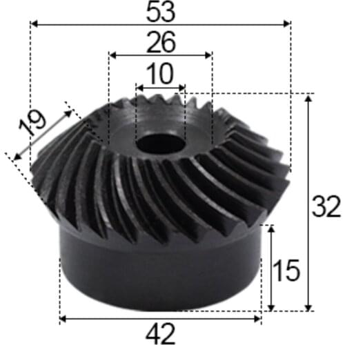 2pcs 2M-25Teeths Inner Hole: 10mm Precision Spiral Bevel Gear