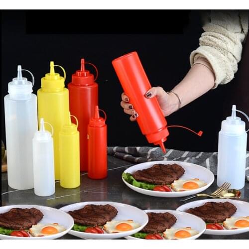 480ml Sauce Squeeze Bottle Twist Cap Squeeze Bottle Plastic Ketchup Mustard Mayo Sauces Olive Oil Bottles Kitchen Gadgets