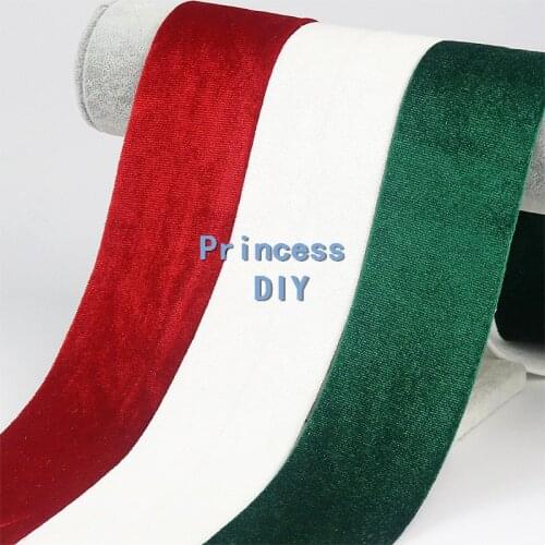 5Meter/Lot 13 30 50mm Solid Color Autumn Winter Christmas Ribbon Red Green White Velvet Fabric Cloth Layering DIY Hair Material