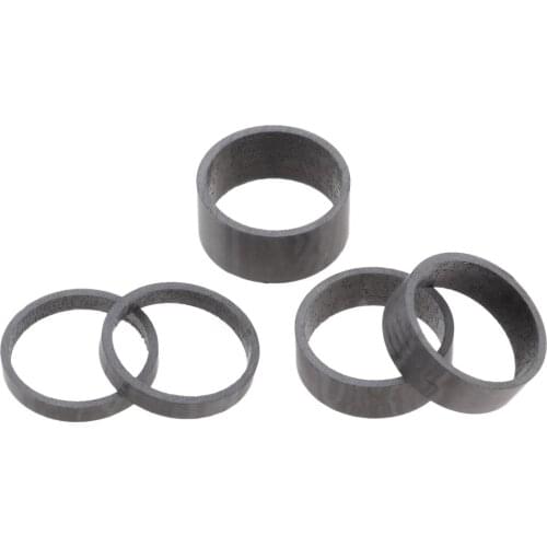 5Pcs/Set Bicycle 1-1/8inch Carbon Fiber Bike MTB Headset Stem 5/10/15/mm Washer Spacer Set Kit Accessories