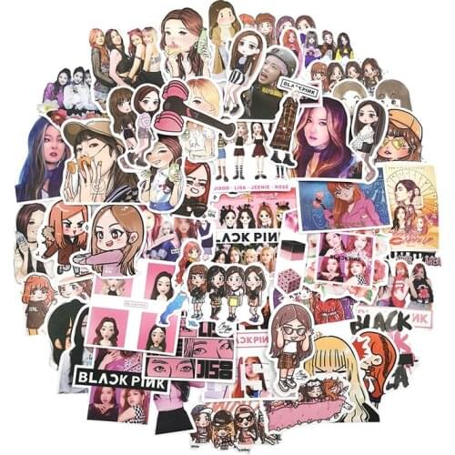 50Pcs Kpop Women Team Cartoon Stickers For Luggage, Skateboard, Refrigerator, Car, Guitar DIY