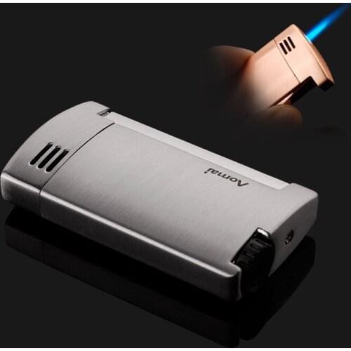 Side Press Straight Fire Gas Butane Welding Cigarettes Lighter Torch Turbo Jet Windproof Lighter 1300 C Metal Unusual Lighter