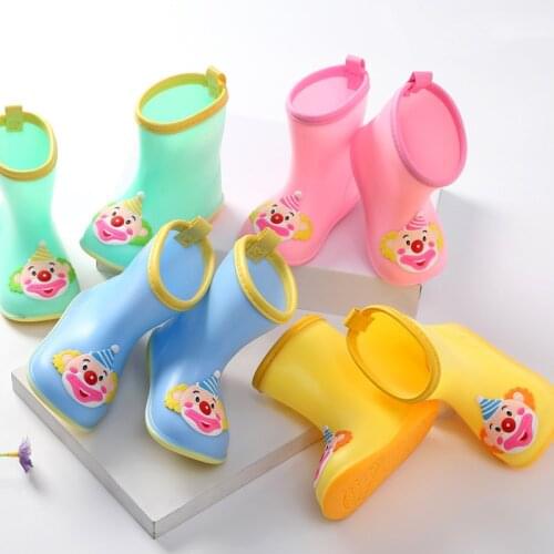 Childrens rain shoes mens and womens childrens middle tube rain boots water shoes rubber shoes for children aged 1-6