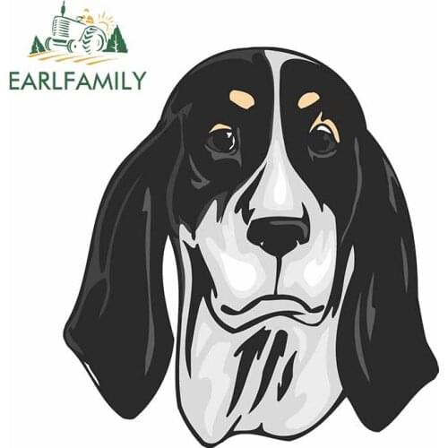 EARLFAMILY 13cm x 12.2cm for Funny Black and White Dog Avatar Cartoon Car Stickers Personality Motorcycle Decal Car Assessoires