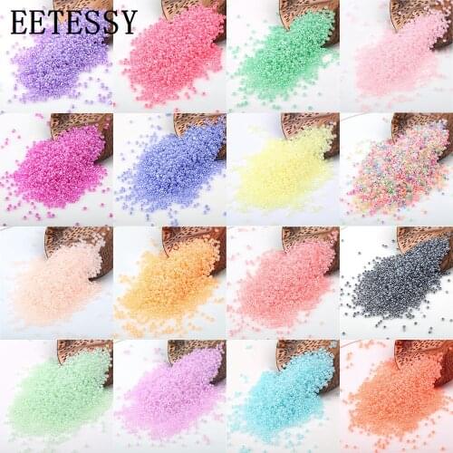 EETESSY 2mm Glass Seed Beads 100g/bag Cream Color Czech Glass Spacer Beads For Rings Bracelets DIY Jewelry Making 6500pcs