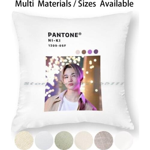 Enhypen Ni-Ki Pantone Ver. Pillow Case Throw Pillow Cover Cotton Linen Flax Enhypen Jay Ni Ki Yang Jungwon Lee Heeseung Park
