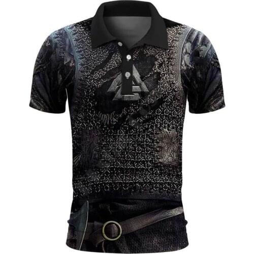 Hawaii Polo Shirt Viking Tattoo Eagle 3D Printed Polo Shirt Men For Women Short Sleeve Summer T-shirt style-5