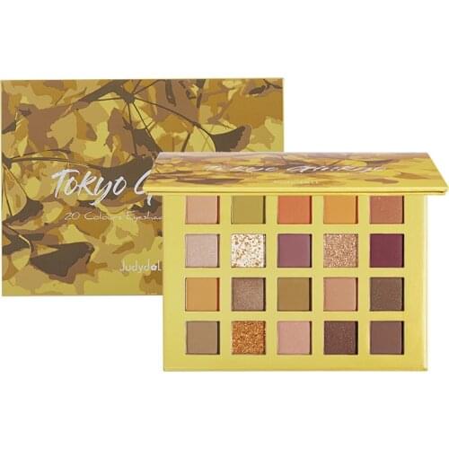 GY Judydoll Ginkgo 20 Colors Eye Shadow Plate Makeup Palette Autumn And Winter Practical Retro Daily Maple Leaf Pearlescent