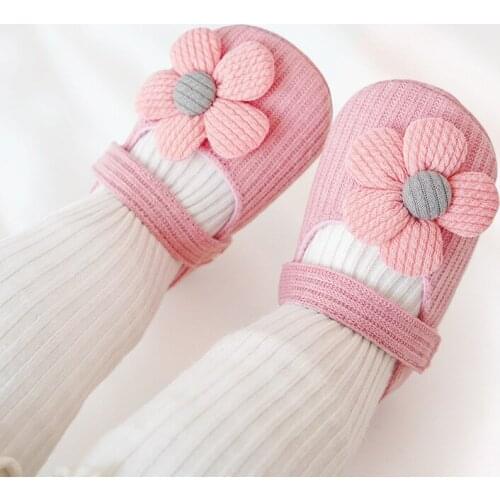 0-18M First Walkers Cotton Soft Solid Toddler Shoes New Born Anti-Slip Sneakers Bow Baby Shoes Girls Soft Soled Crib Shoes