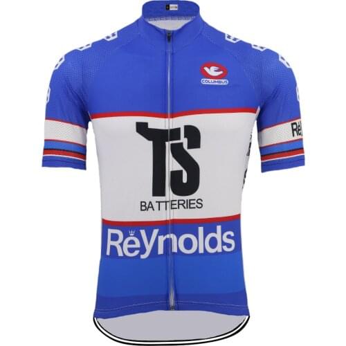 Classic blue cycling jersey men Short sleeve Breathable Retro cycling clothing bike wear team jersey MTB ropa Ciclismo