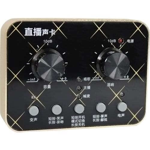 Multifunctional Live Sound Card Intelligent Volume Adjustable Multiple Funny Sound Effect Optional Universal for Phone/Tablet/PC