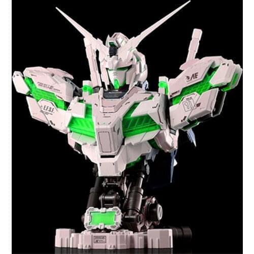 YH model 1/35 RX-0 Unicorn Bust Head Gundam Full Psycho-frame Prototype with LED green DY004