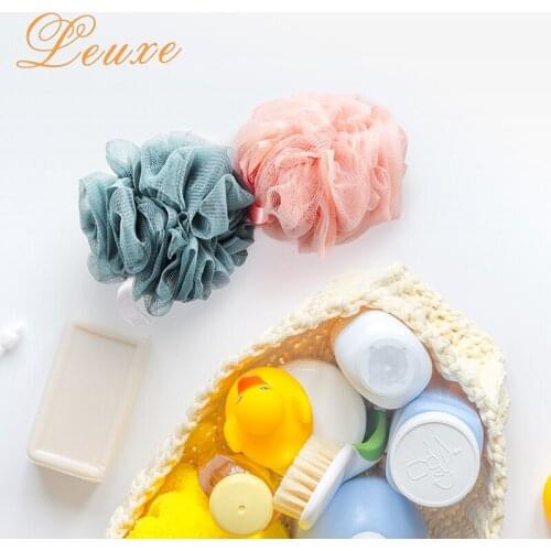 Leuxe Bath Ball Full Lather Cleanse Body Exfoliate Bath Shower Sponge Ball Loofahs Mesh Pouf Swirl Beauty Massage Skin Care Tool