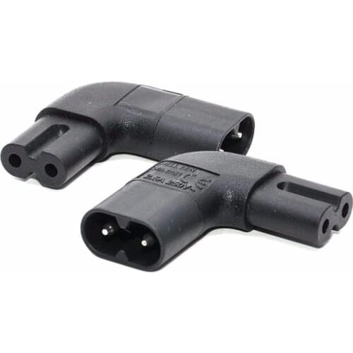 New IEC 320 C7 C8 Figure 8 left right angle AC Power adapt C7 TO C8 PLUG CONVERTER