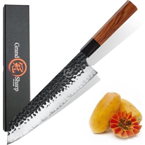 Handmade Chefs Knife 3 Layers AUS-10 Japanese Steel 9 inch Japanese Kiritsuke Kitchen Knife Slicing Fish Meat Cooking Tools