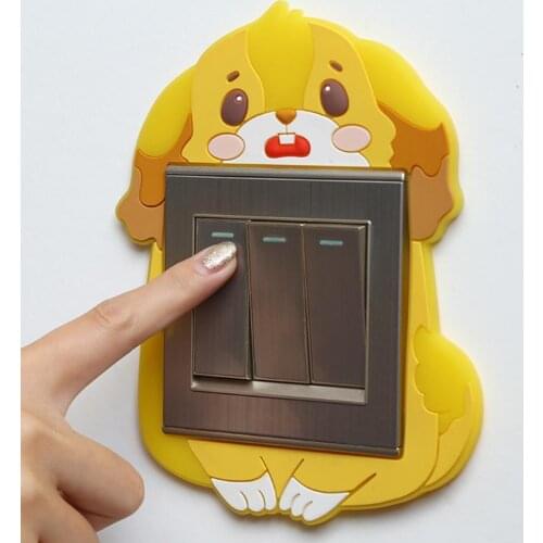 Outlet Cover Adorable Cartoon Pattern Waterproof PVC Luminous Switch Smooth Surface Excellent Socket On-off Glowing Wall Sticker