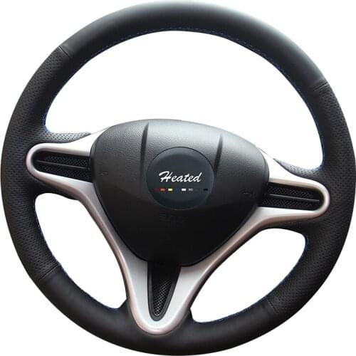 Microfiber leather Car Steering Wheel Cover for Honda Fit 2009-2013 City Jazz Braid on the steering wheel